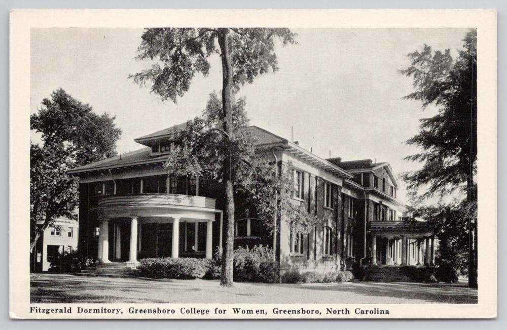 Fitzgerald Dormitory Greensboro College for Women NC Vintage Postcard