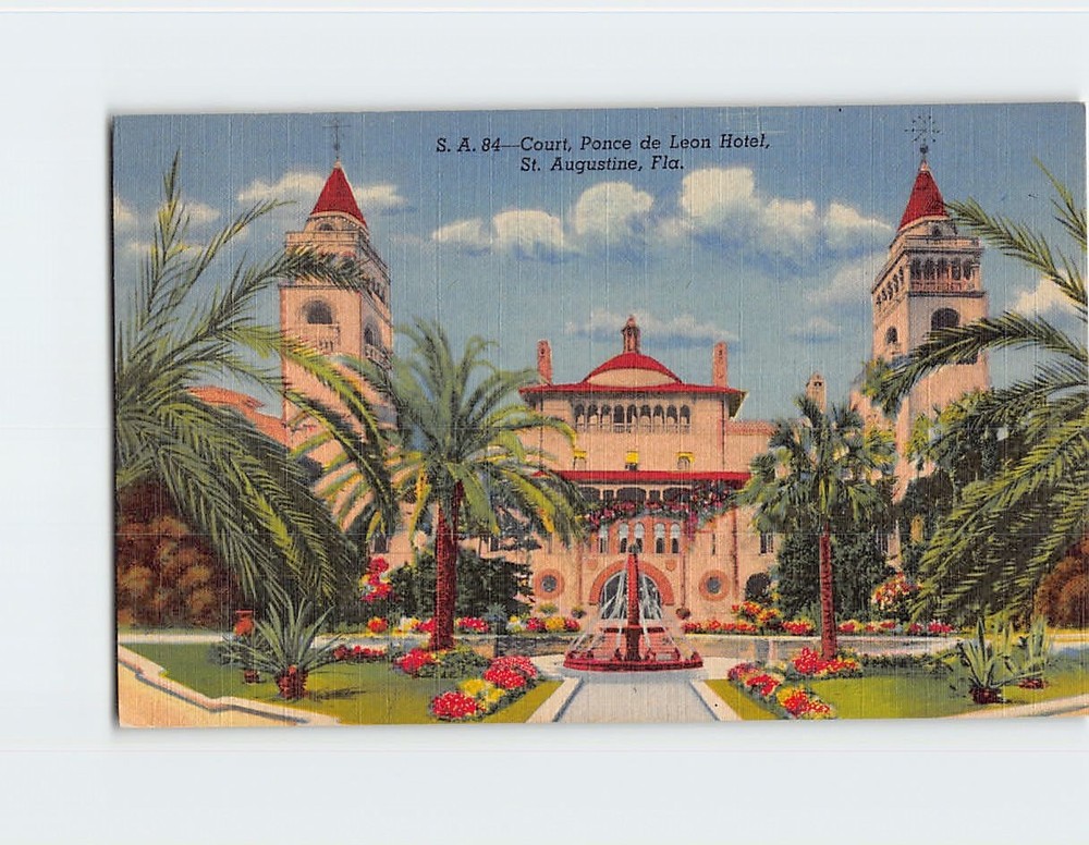 Postcard Court Ponce de Leon Hotel Saint St. Augustine Florida USA North America