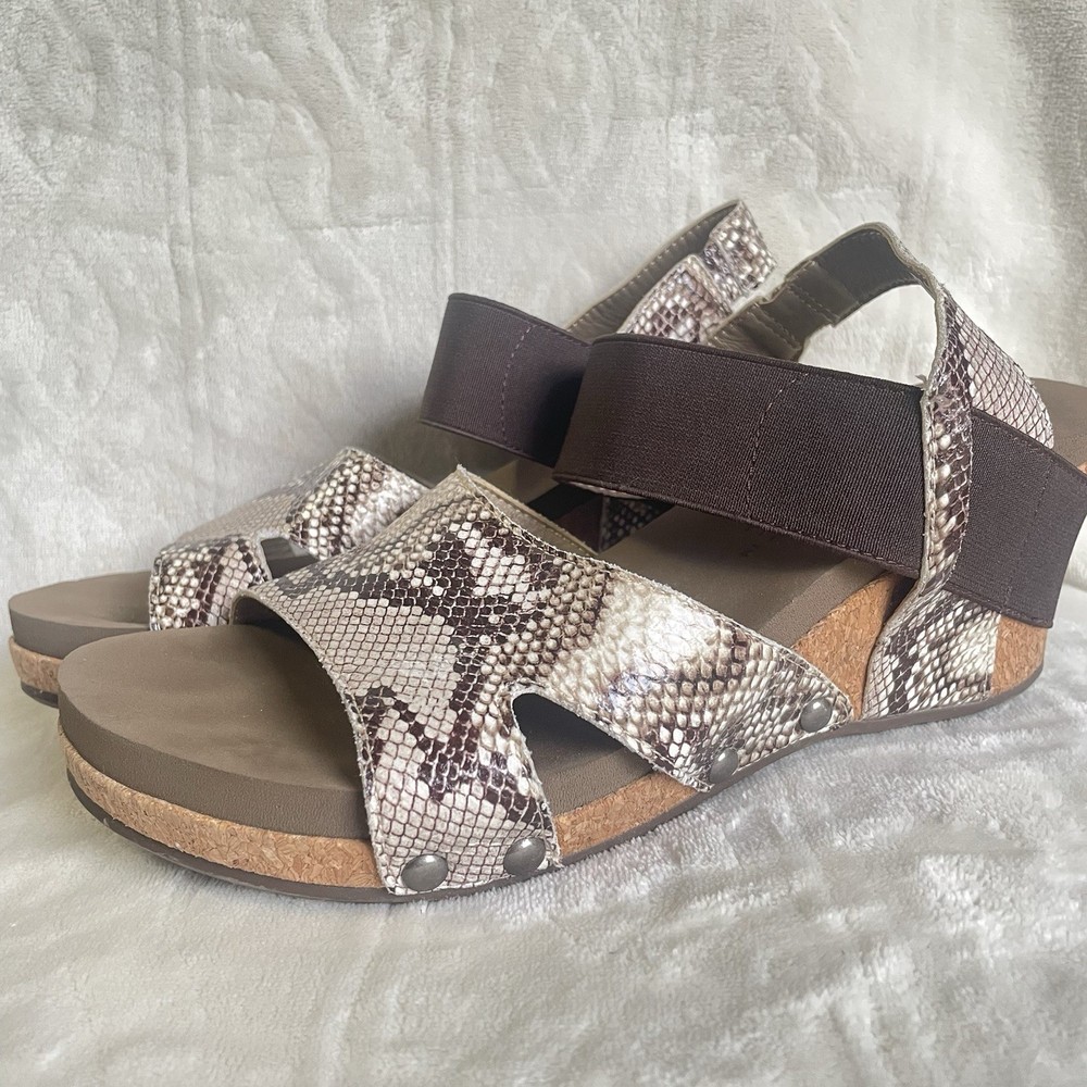 Boutique by Corkys Fig Wedge Sandals Women's 8 Brown/ Snake Skin 3