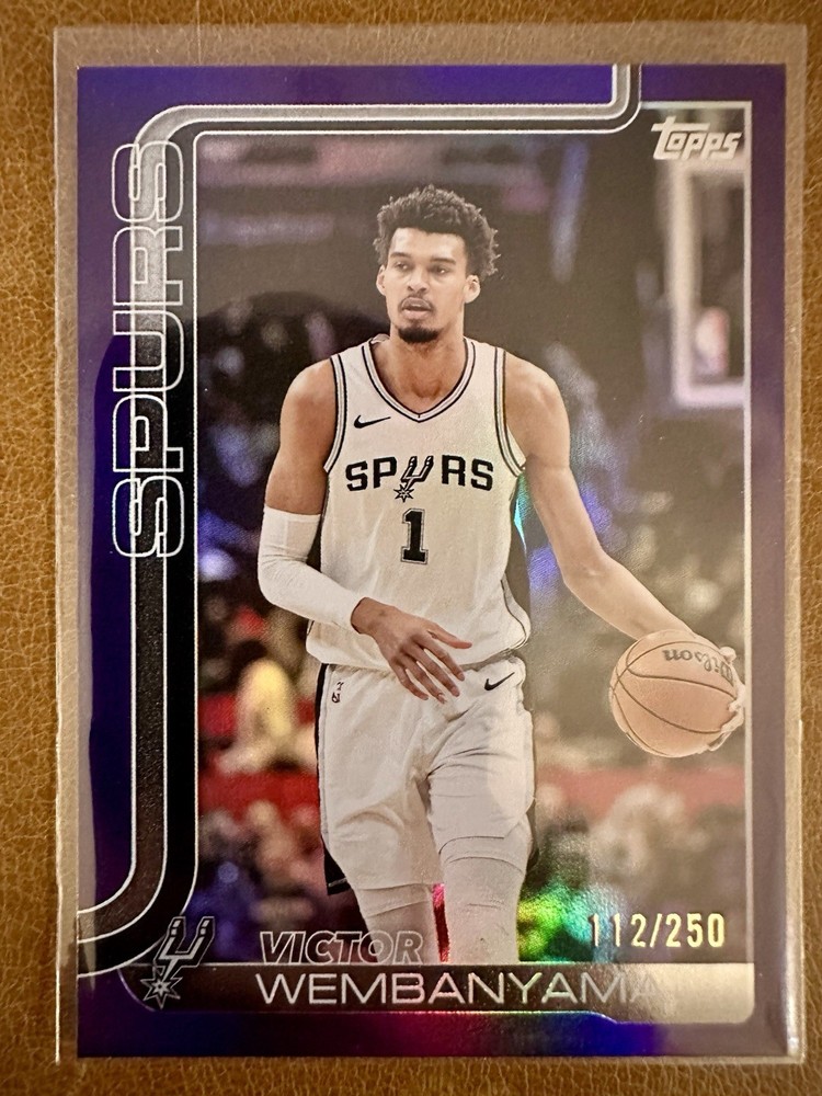 2025-26 Topps Victor Wembanyama Purple Foil Serial # 112/250
