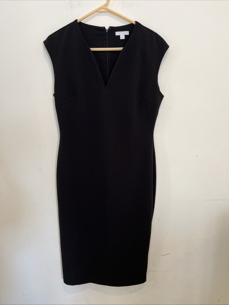 New York & Company Women’s Black Sleeveless V-neck Cocktail Dress Size Large