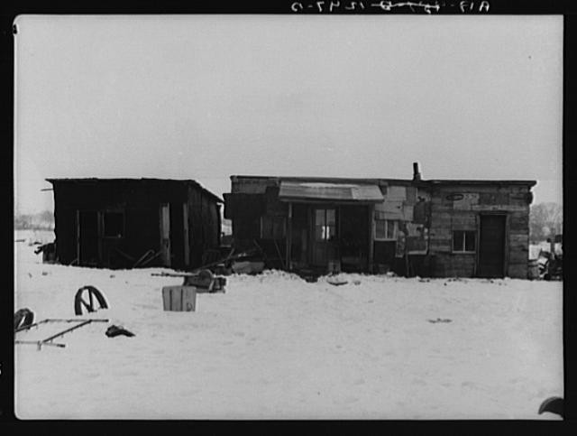Photo:Bound Brook New Jersey 1930s Snowy Farmhouse Shacks FSA