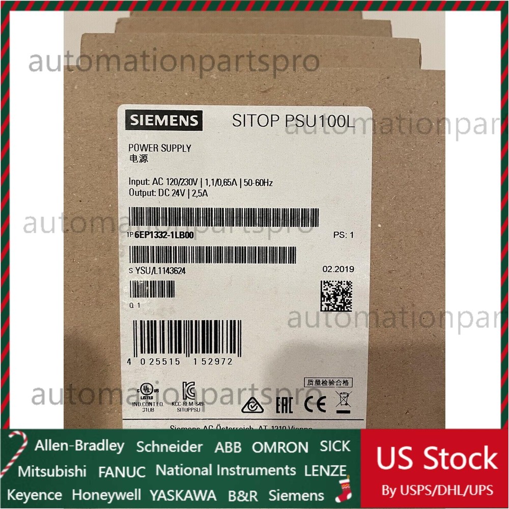 BRAND NEW SIEMENS SITOP PSU100L 24VDC power supply, 6EP1332-1LB00