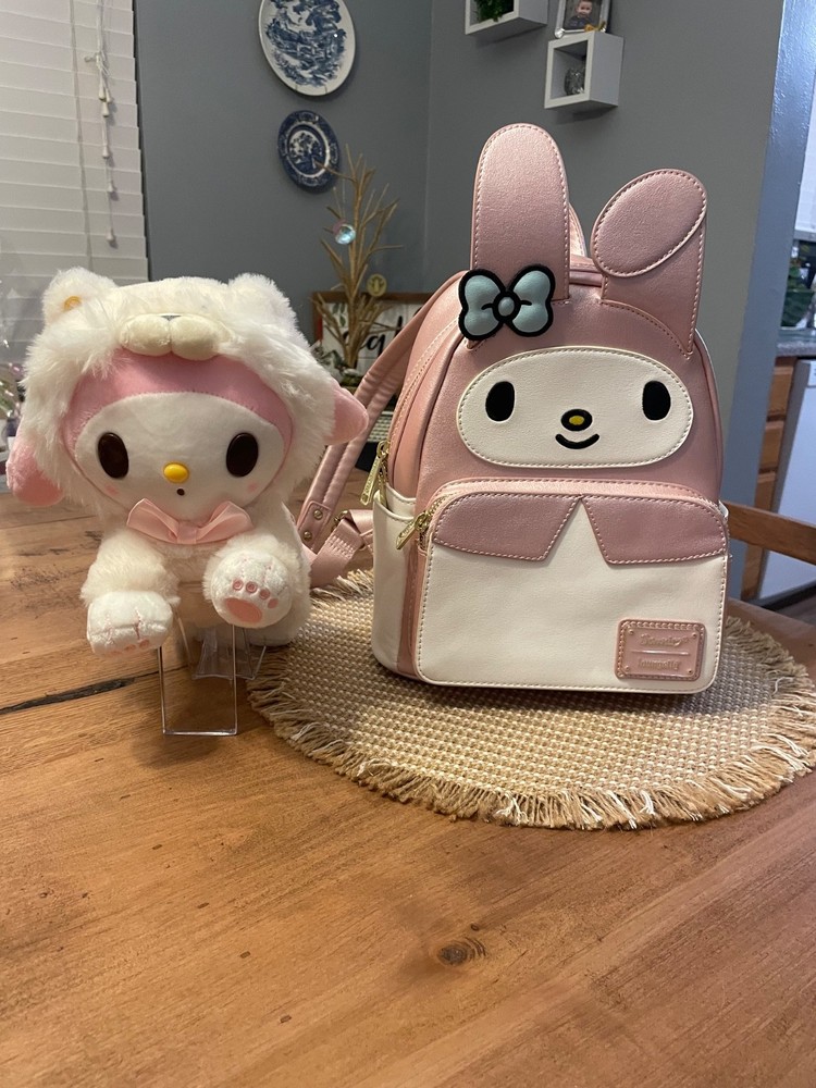 Sanrio Loungefly My Melody Mini Backpack with Plush Charm