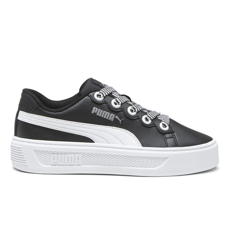 Puma Smash Platform V3 Thick Laces Up Platform  Womens Black Sneakers Casual Sho