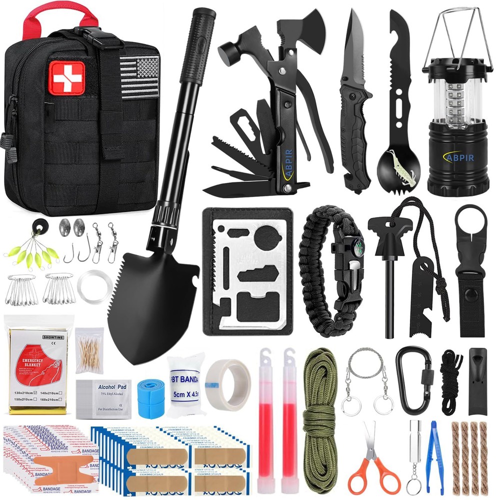 ABPIR 170 PCS Survival Kits, Survival First Aid Kit/Trauma Kit with Essential...