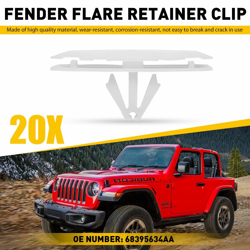 20pcs For Jeep Wrangler JL 18 19-20 Gladiator 2020 Fender Flare Retainer Clips M
