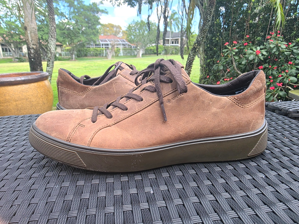 Ecco Street Tray Soft Sneakers GTX Waterproof Nubuck Mens Size EU 45 us 11 11.5