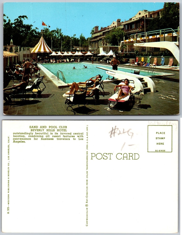 Beverly Hills Hotel Sand And Pool Club Postcard