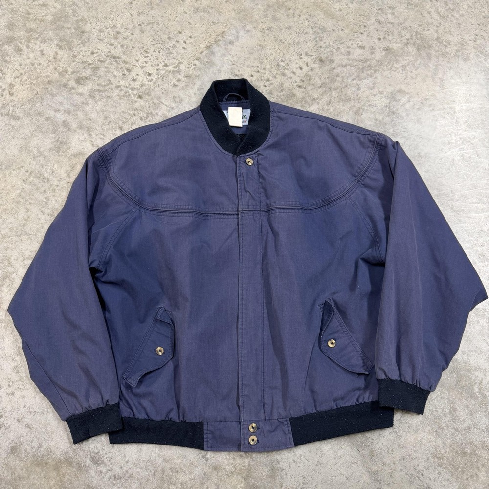 La Paz By Catalina Jacket Mens XL Blue Canvas Bomber Zip Lined Classic