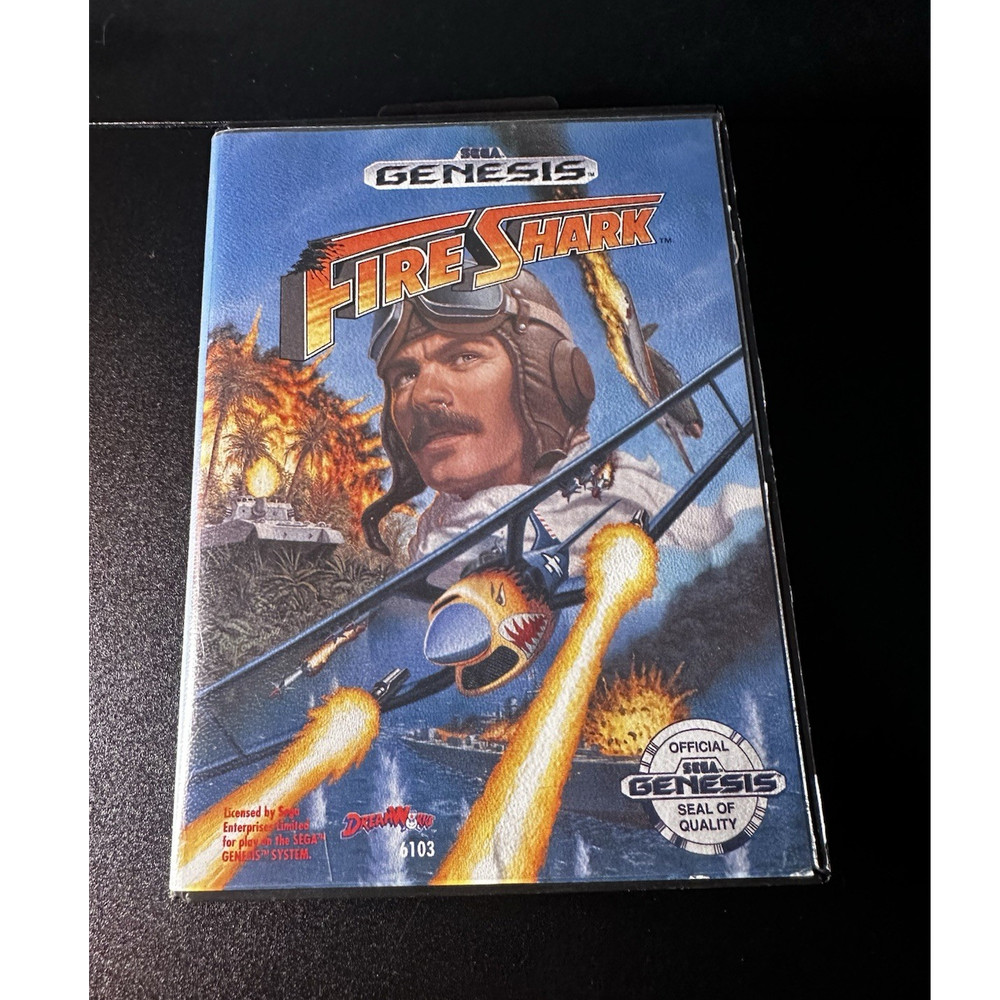 DreamWorks Fire Shark Sega Genesis Shooter 1990 Manual Case Cartridge