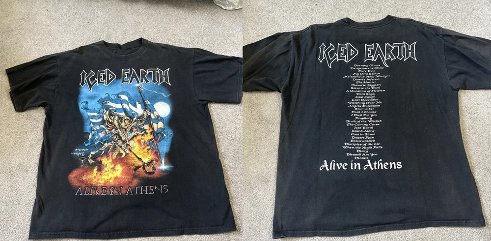 Iced Earth Shirt 1999 Tour Live Album S-5XL 1990’s