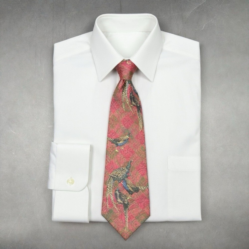 Polo Ralph Lauren Vintage Pheasant Novelty Tie 56 Inch Made in USA 100% Silk