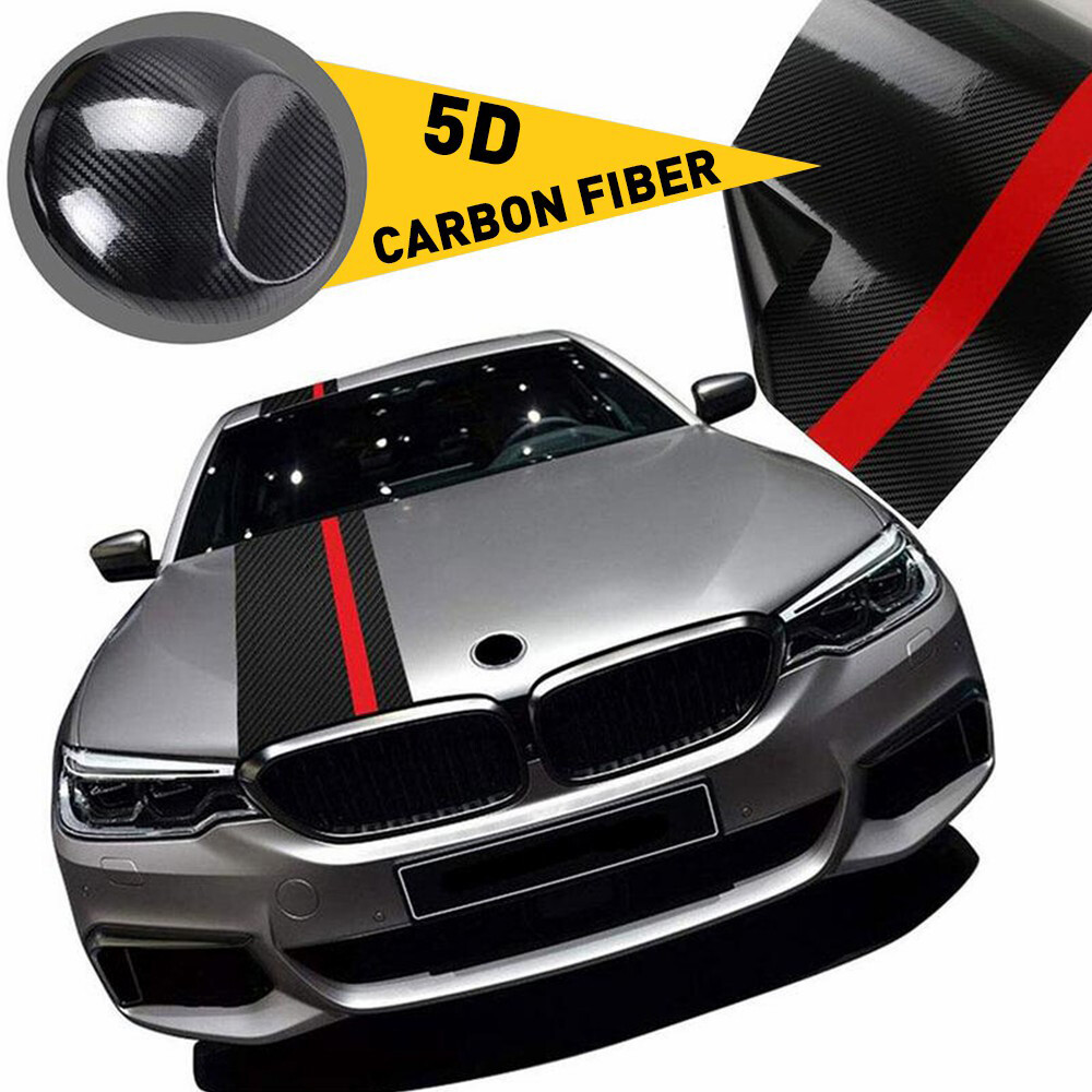 2set 5D Carbon Hood Car Fiber Racing Sticker Decal Stripe For BMW Performance Sp