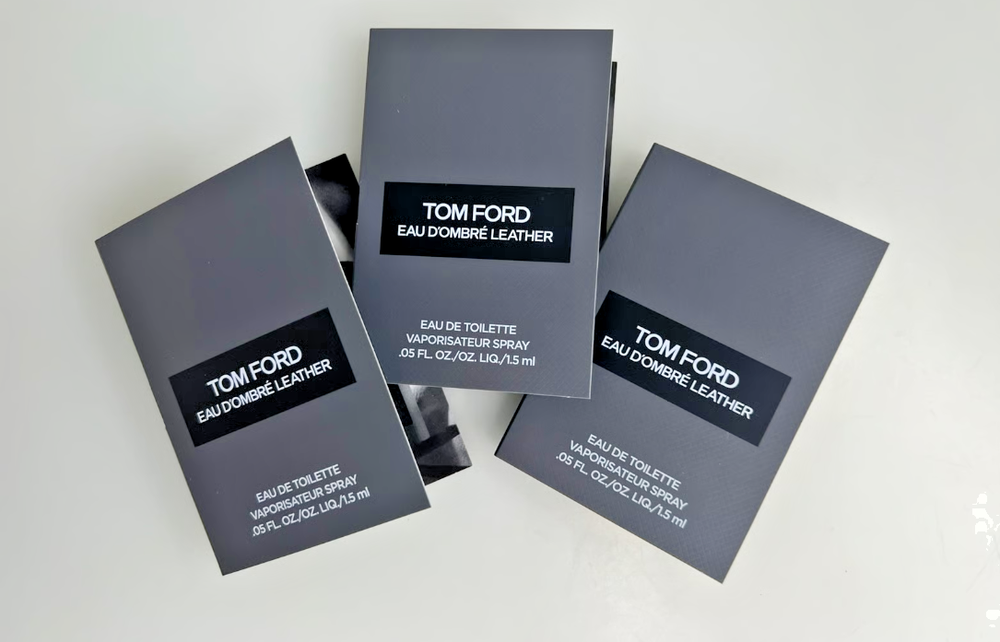 Tom Ford 3PK Eau d’Ombre Leather Eau de Toilette EDT Sample Spray .05oz, 1.5ml
