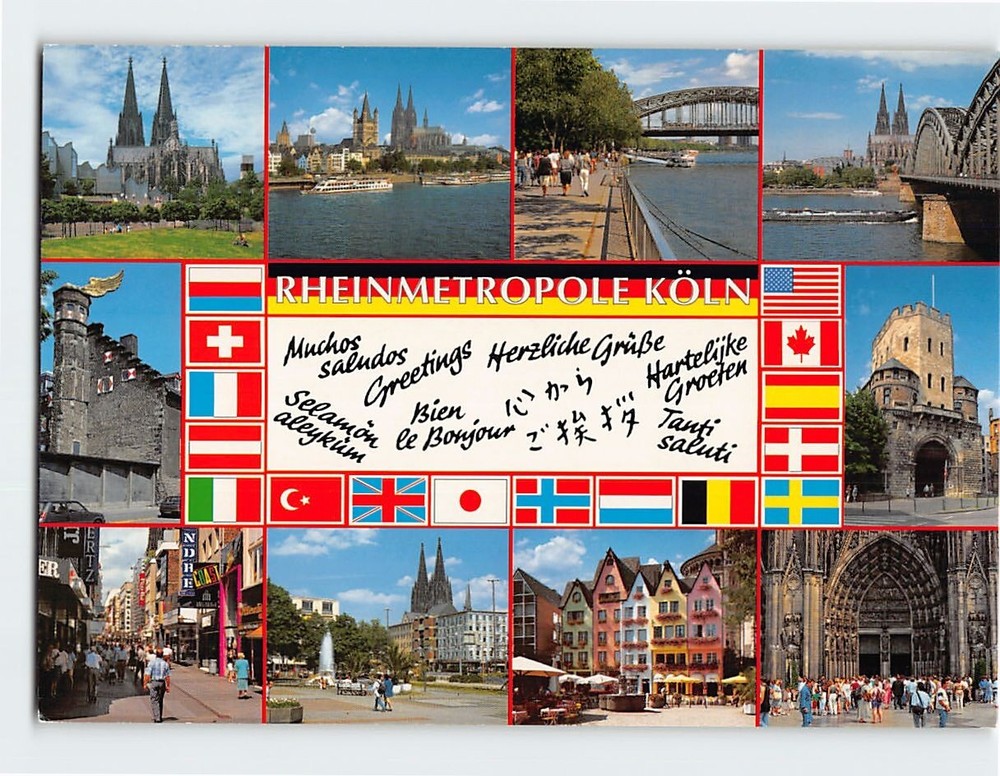 Postcard Rheinmetropole Cologne Germany