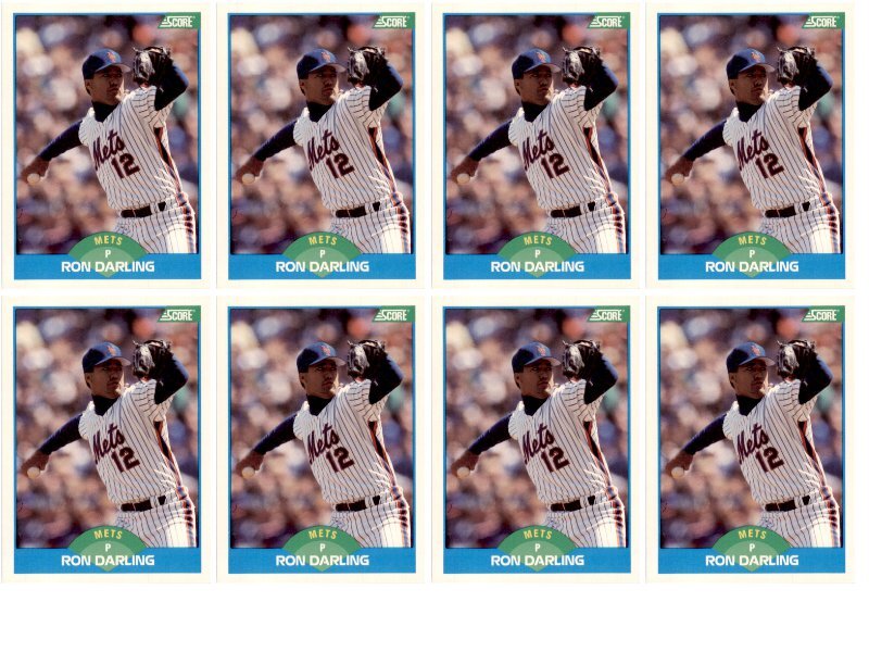 (8) 1989 Score #180 Ron Darling New York Mets Card Lot
