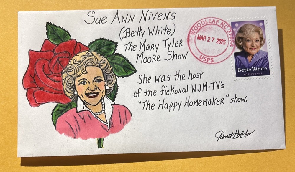 2025 Betty White Forever Stamp C105 Sue Ann On Mary Tyler Moore Show FDC/OOAK