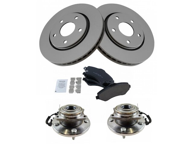 Front TRQ Brake Pad and Rotor and Wheel Hub Kit fits VW Routan 2009-2012 97FHJR