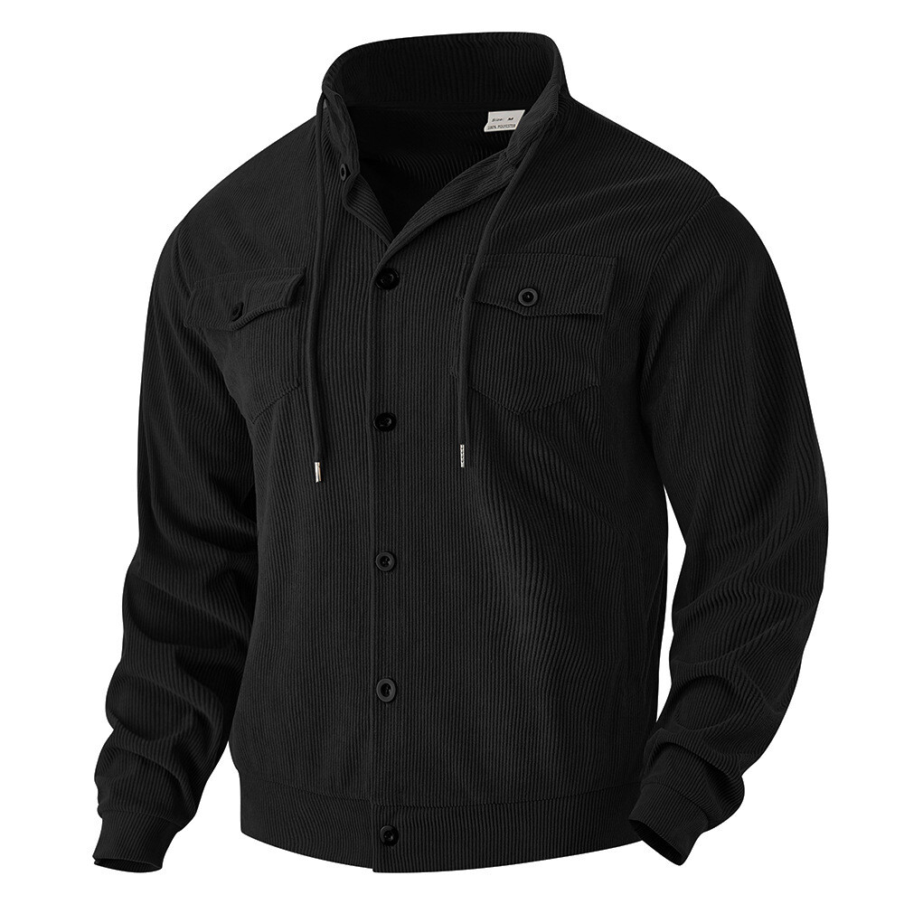 Men's Corduroy Lapel Outwear New American Vintage Multi-pocket Cargo Jacket Tops