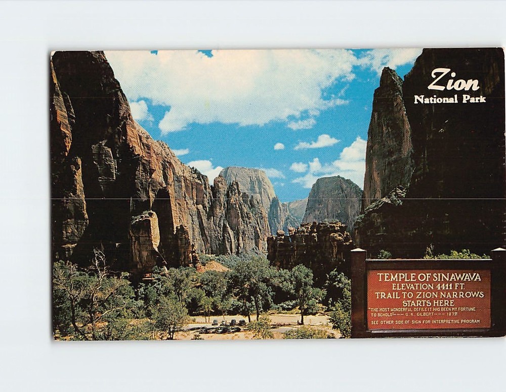 Postcard Temple of Sinawava Zion National Park Utah USA