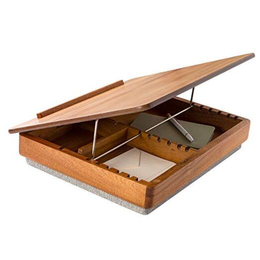 Acacia Wood Easel Lap Desk with Storage - - Fits up to 17.3 Inch Natural-image
