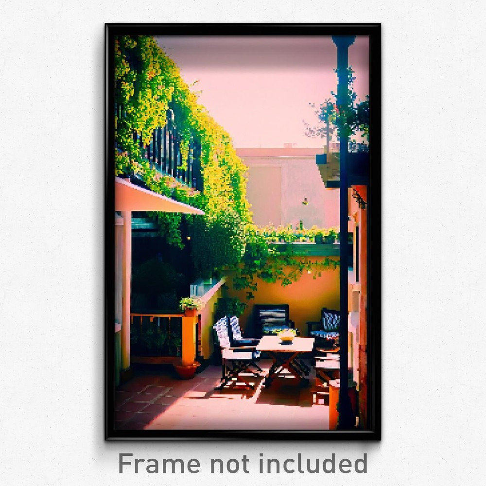 Pixel Art Poster - Beloved Terrace (8 Bit Psychedelic Trippy Video Game Print)