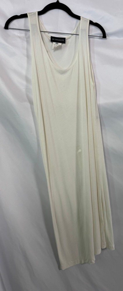 Ann Demeulemeester Ivory White Rayon Tank Dress Side Tie Size 38