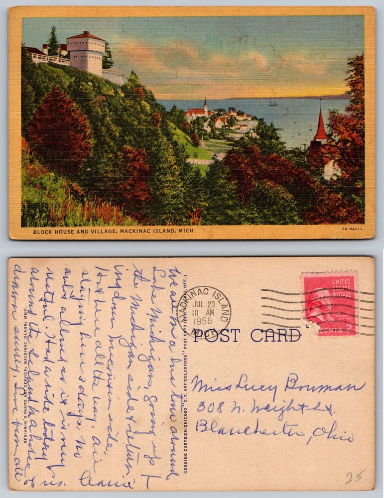 Block House Village Mackinac Island Michigan Postcard