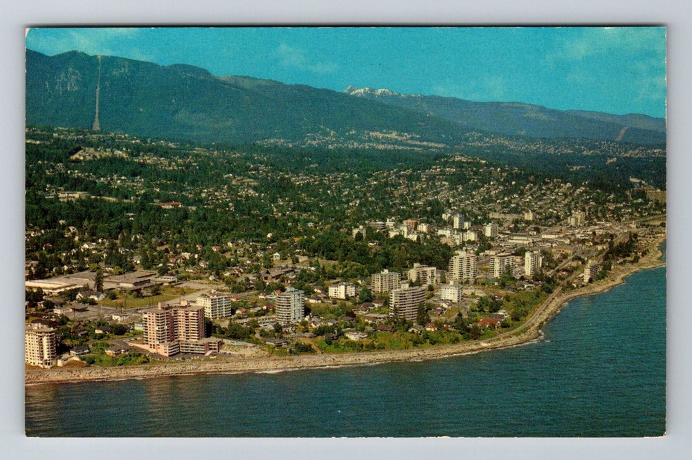Canada- Vancouver B.C. Aerial City & Shoreline View Old Post PC Vintage Postcard