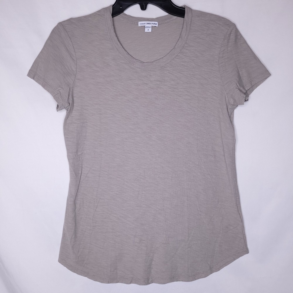 James Perse T Shirt Womens 2 Medium Gray Short Sleeve Standard