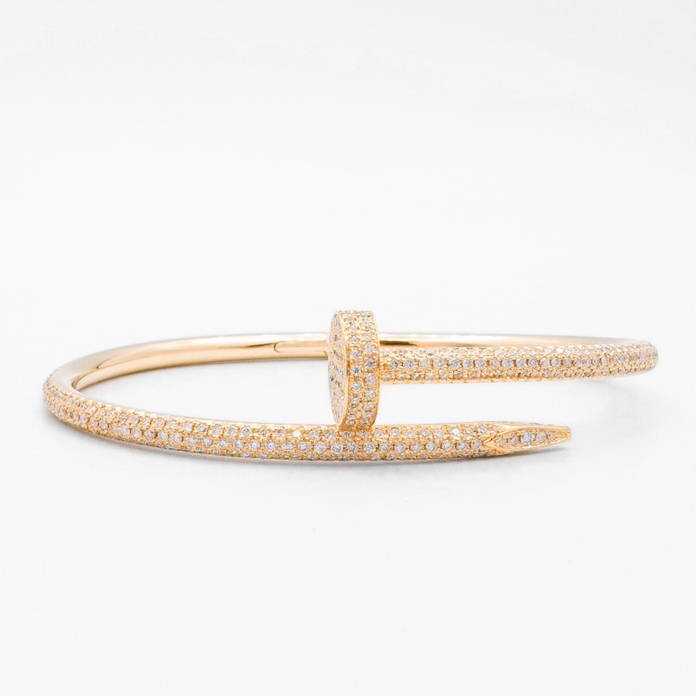 Cartier Juste un Clou 18K Yellow Gold Diamond Bracelet Size 18 for Men