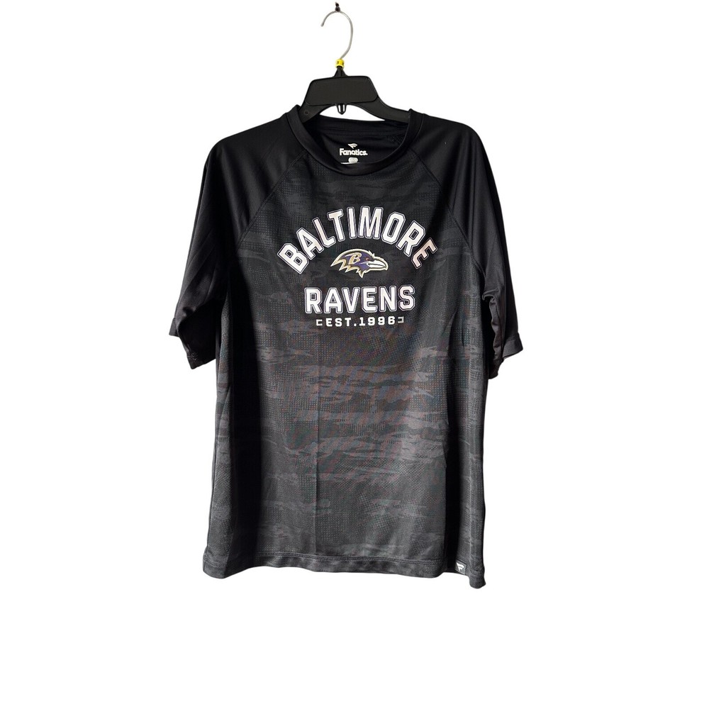 Fanatics Baltimore Ravens T-Shirt NFL Football Athletic Black Mens Large