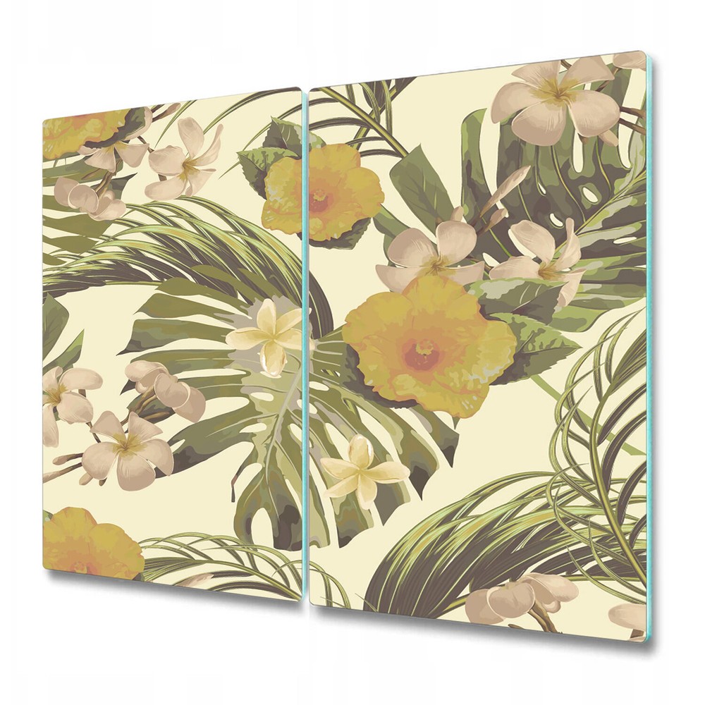 Glass Chopping Board Utensil Worktop Saver Tropical Dream design 2x30x52