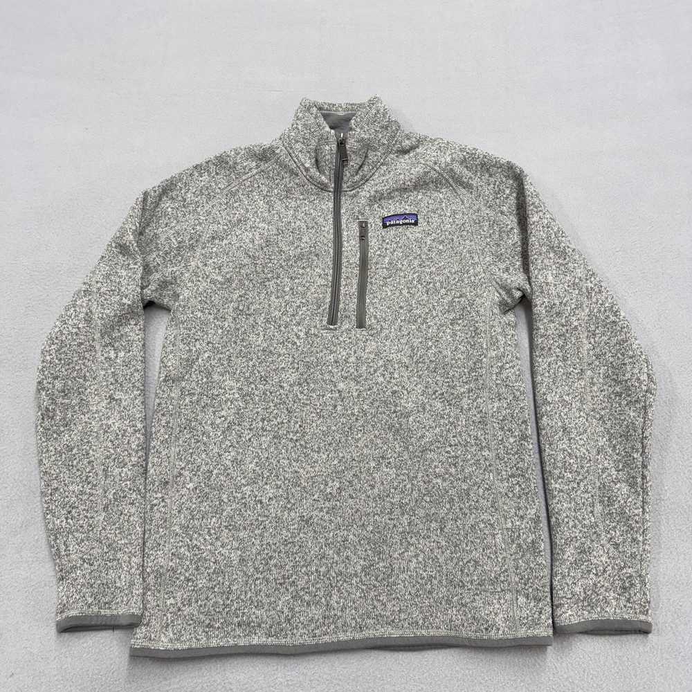 Patagonia Sweater Mens Small Gray Better Sweater 1/4 Zip Fleece Pullover