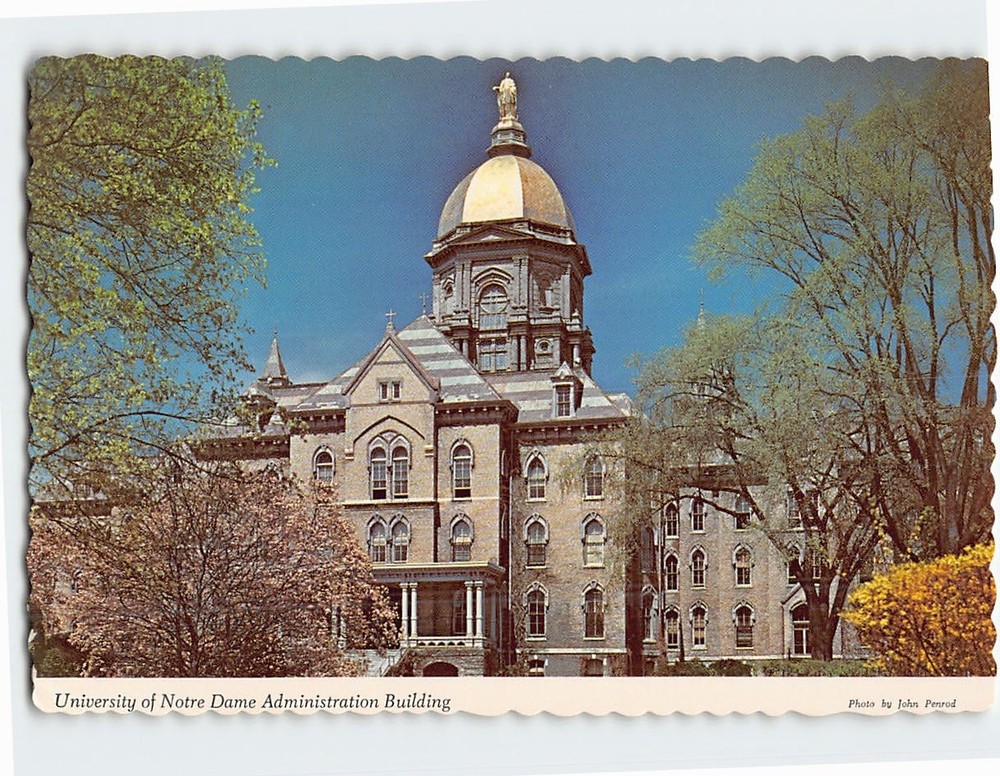 Postcard University of Notre Dame Administration Building Notre Dame Indiana USA