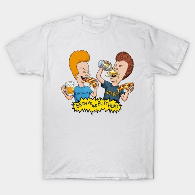 Beavis And Butt-Head Enjoying Pizza And Beer T-Shirt   | S-5XL