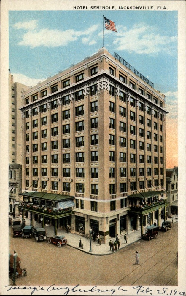 Hotel Seminole ~ Jacksonville FL ~ Florida Artistic Series ~ 1920s postcard