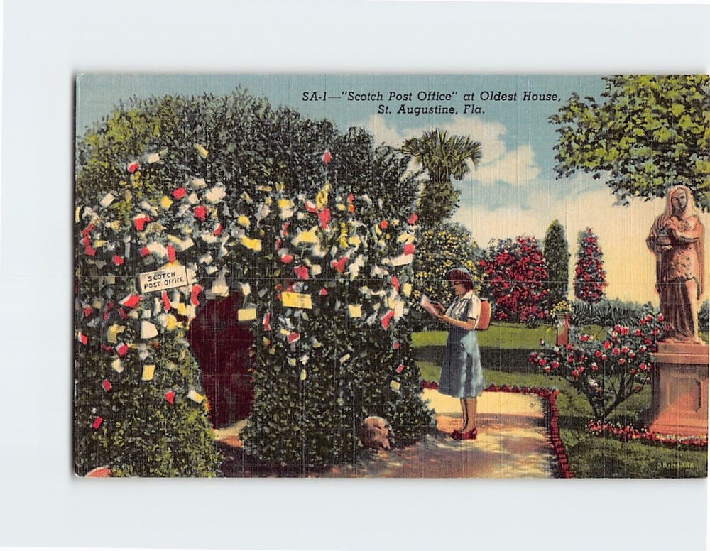 Postcard Scotch Post Office at Oldest House St. Augustine Florida USA