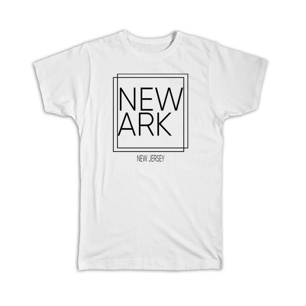 Gift T-Shirt : NEWARK New Jersey Square Modern Minimalist Font