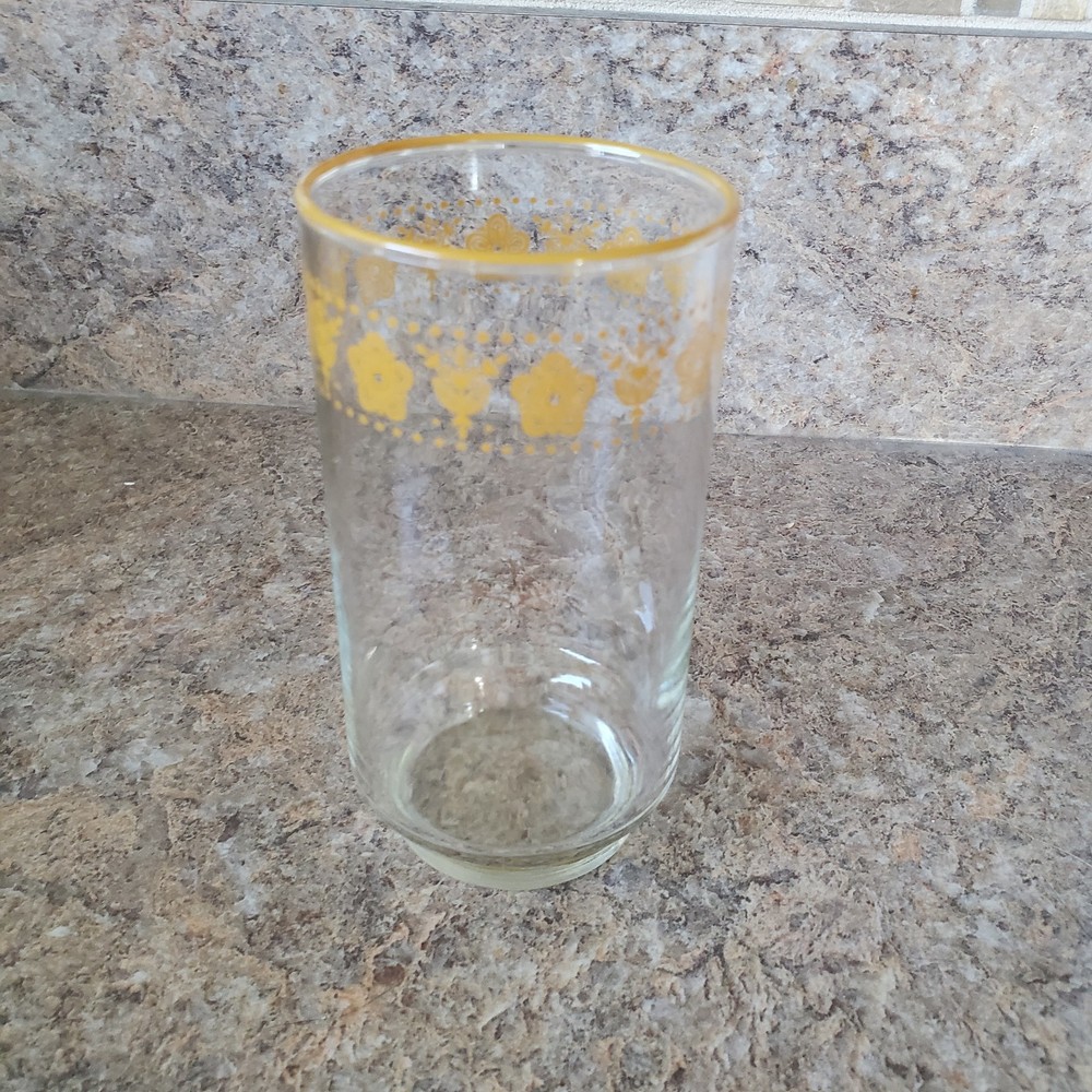 Vintage Corelle Corning Butterfly Gold Drinking Glasse/Tumbler 5”