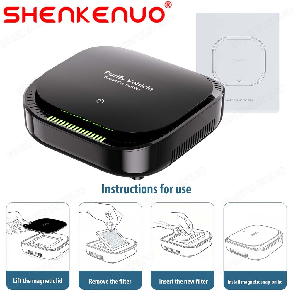 Car Air Purifier Portable USB Odor Eliminator for Smoke Allergies & Pets