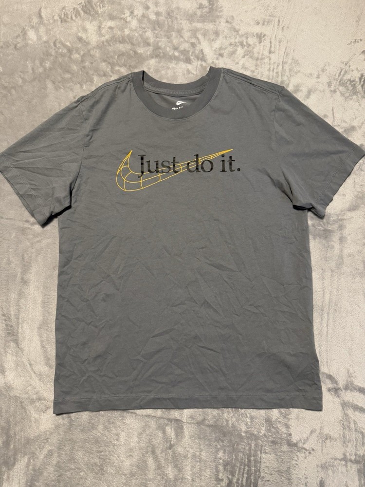 Nike The Nike Tee Just Do It Gray T-Shirt Mens Large Short Sleeve Swoosh