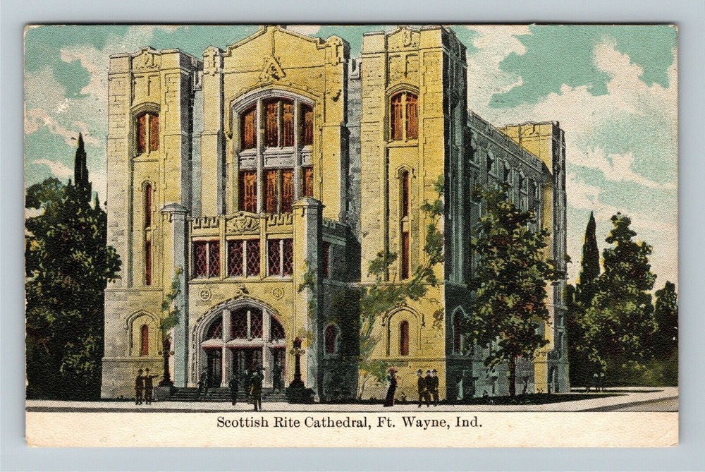 Fort Wayne IN Indiana, Scottish Rite Cathedral, c1911 Vintage Postcard