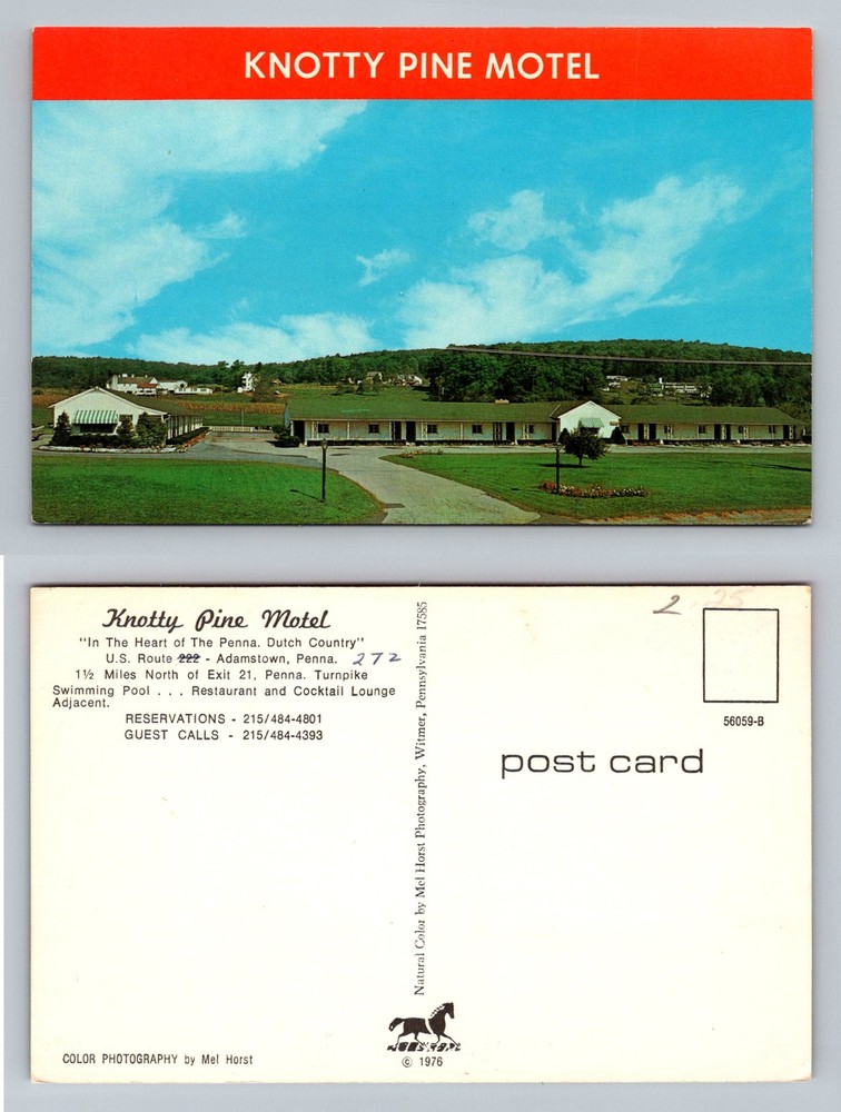 Adamstown, PA-Pennsylvania, Knotty Pine Motel Dutch Country Vintage Postcard