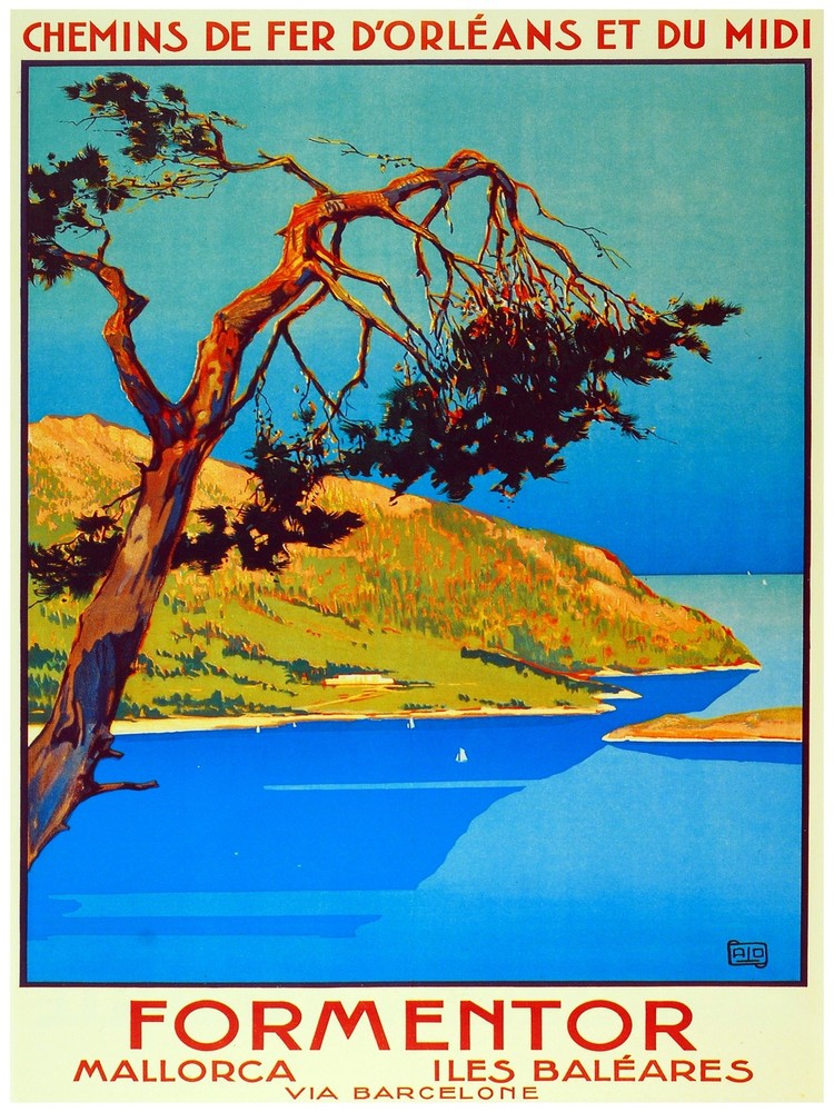 Chemins de Fer Formentor Mallorca Decor Poster.Fine Graphic Art Design. 2841