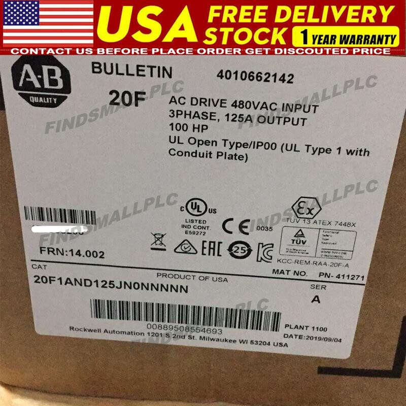 Sealed AB 20F1AND125JN0NNNNN PowerFlex Air Cooled 753 AC Drive New  US Free Tax