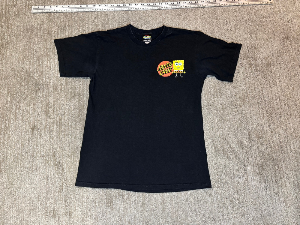 Santa Cruz Spongebob Square Pants Black T Shirt Size Small
