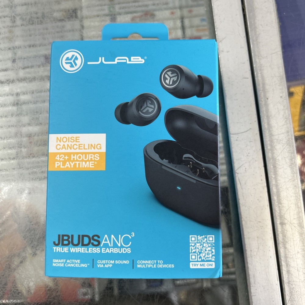 JLab JBuds ANC 3 True Wireless Earbuds with Smart Active Noise Canceling Black
