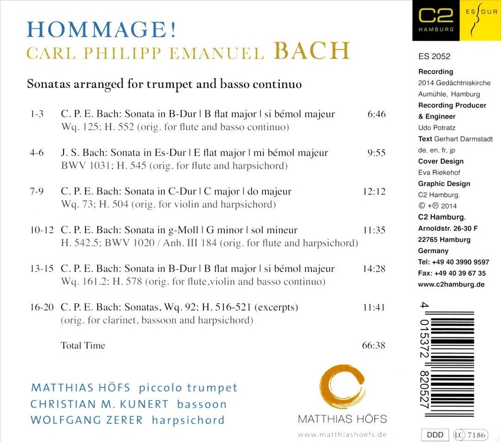 Matthias Höfs/Christian M. Kunert/Wolfgang Zerer Hommage!: Carl Philipp Emanuel
